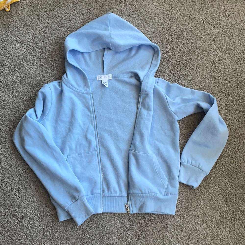 Cropped zip-up hoodie